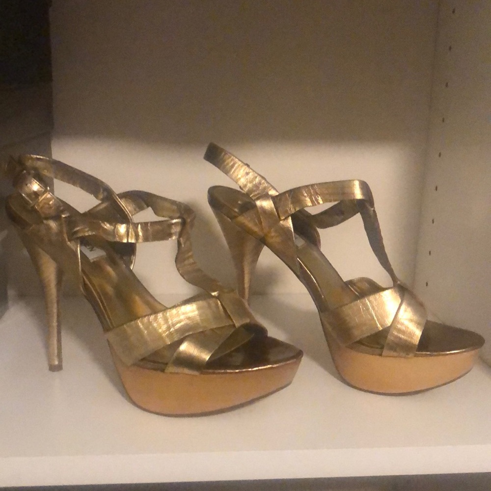 Gold platform Heels
